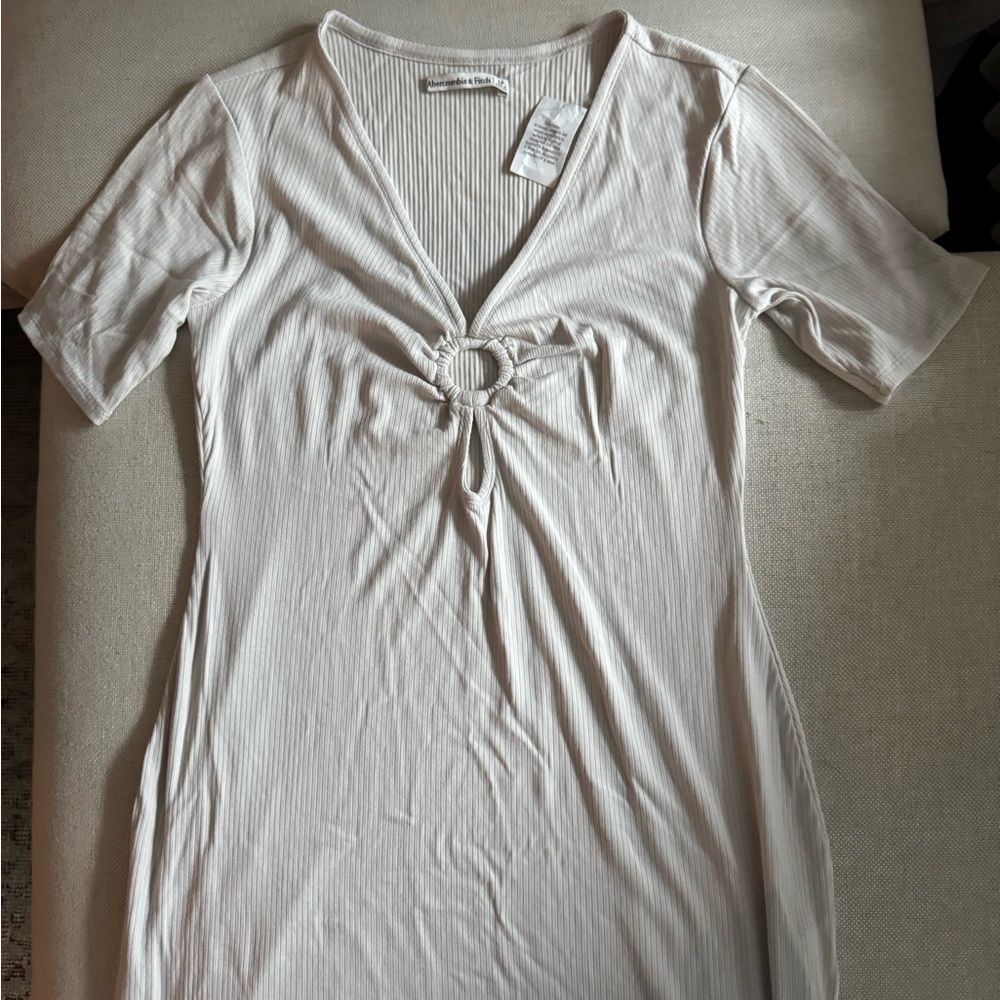 Abercrombie & Fitch White Midi Dress